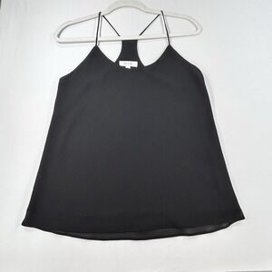 Becael Black Racerback Spaghetti Strap Tank Top Women Lined Size S Layering NWOT